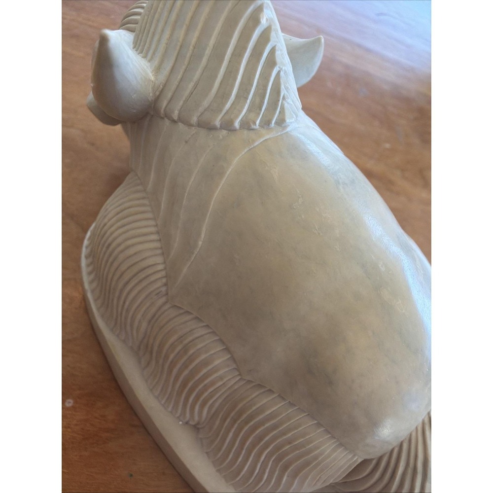 1988 Signed Tuva Agalmatolite Stone Bison Carving James Olson Museum Estate - Picture 9 of 14